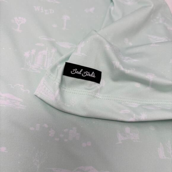 Bad Birdie Mens XL "The Southwest Loop" Mint Green Short Sleeve Polo Shirt NWT - Picture 4 of 7